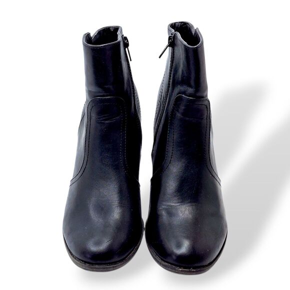 Dream Pairs Black Kendal Ankle Boots Size 8.5 – 3” Block Heel Zip Closure - Picture 3 of 10